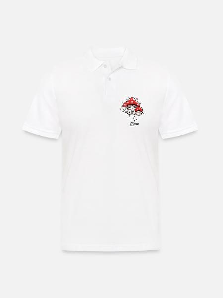 Pilze im Glück - Männer Poloshirt - Weiß