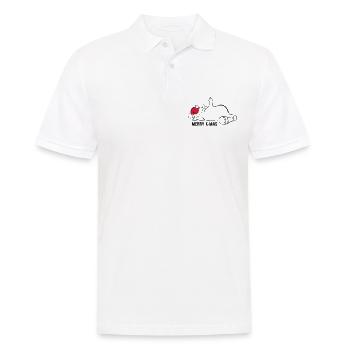 Katze Nö Nein Nope Mittelfinger Weihnachten - Männer Poloshirt - Weiß - Vorne - Kai (181cm)