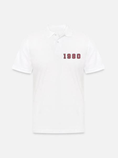 1980 year number - Men's Polo Shirt - white
