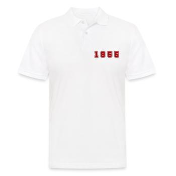 1955 Jahr Zahl - Männer Poloshirt - Weiß - Vorne - Kai (181cm)