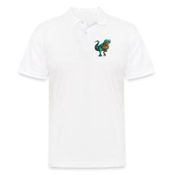 Pizza T-Rex Fastfood Fan Dinosaur Lover - Polo Homme - blanc - Devant - Kai (181cm)
