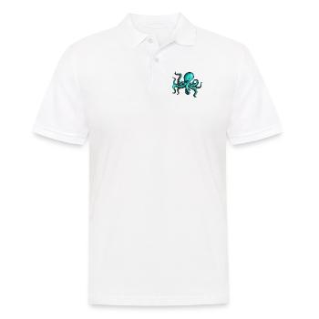 8 Armed Blue Octopus Squid Fan Lover - Men's Polo Shirt - white - Front - Kai (181cm)