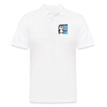 Bevor du fragst nee mir egal Pinguine - Männer Poloshirt - Weiß - Vorne - Kai (181cm)