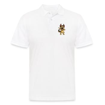 Belgischer Deutscher Schäferhund tanzt Dab Dabbing - Männer Poloshirt - Weiß - Vorne - Kai (181cm)