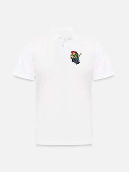 Taco Skateboard Skater Skating Dinco de Mayo - Men's Polo Shirt - white