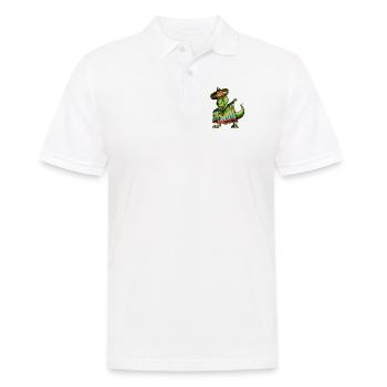 T-Rex Dino Ponscho Sombrero Mexico Dabbing Outfit - Men's Polo Shirt - white - Front - Kai (181cm)