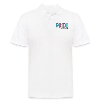 Pride LGBT Liebe gewinnt, wir sind queer und stolz - Männer Poloshirt - Weiß - Vorne - Kai (181cm)