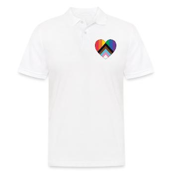 Pride LGBT Liebe gewinnt, wir sind queer und stolz - Männer Poloshirt - Weiß - Vorne - Kai (181cm)