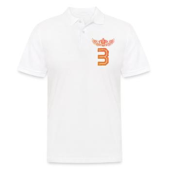 3 Zahl Krone - Männer Poloshirt - Weiß - Vorne - Kai (181cm)