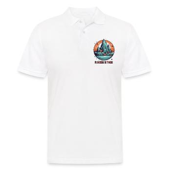 Ich wäre lieber dort, Bergsee und Sterne - Männer Poloshirt - Weiß - Vorne - Kai (181cm)