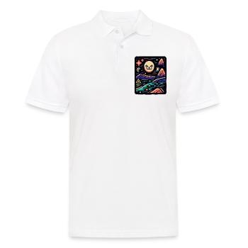 Anbstrakte Kunst und Bunte Farben Natur und Katze - Männer Poloshirt - Weiß - Vorne - Kai (181cm)