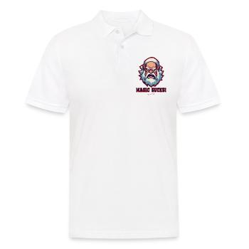 La magie, c’est ennuyeux : le vieux grand-père magicien - Polo Homme - blanc - Devant - Kai (181cm)