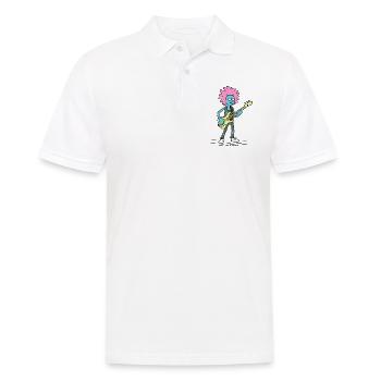 Le bassiste le plus cool du groupe - Polo Homme - blanc - Devant - Kai (181cm)