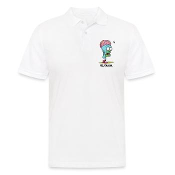 Yes, you can: One-legged brain zombie head - Men's Polo Shirt - white - Front - Kai (181cm)
