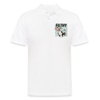 Angeekelte Kuh, dreckig und schmuddelig - Männer Poloshirt - Weiß - Vorne - Kai (181cm)