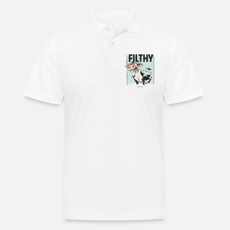 Mucca disgustata, sporca e sporca - Polo da uomo - bianco