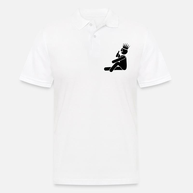 Drinking Saufen Mann Symbol - Männer Poloshirt - Weiß