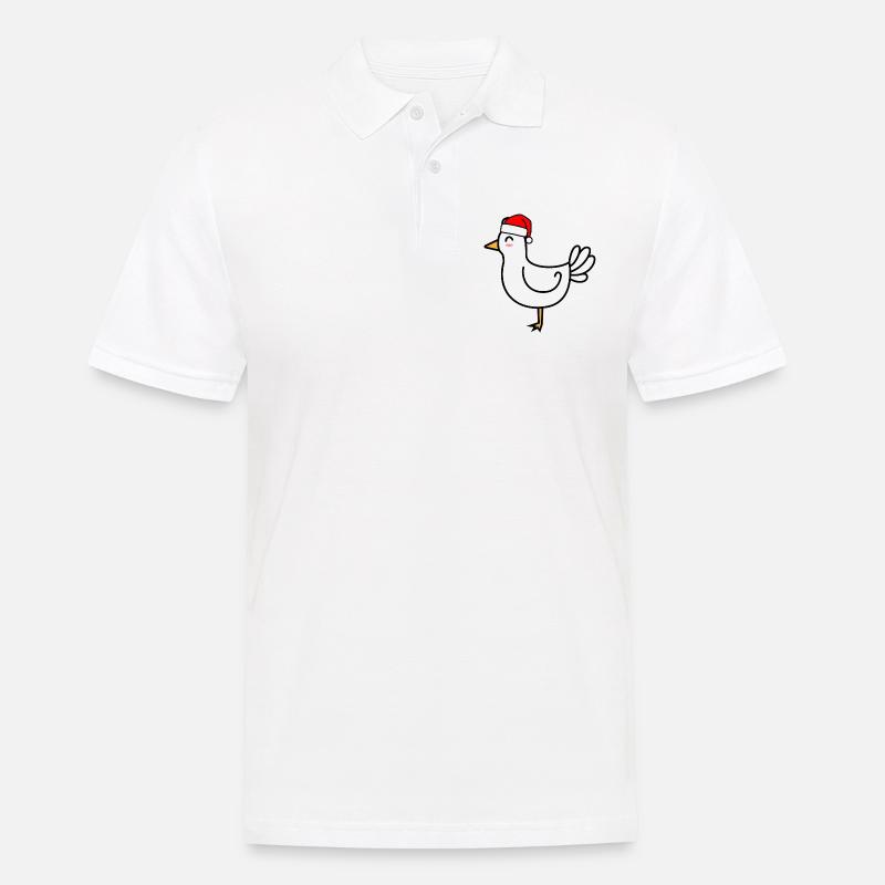Huhn Comic Weihnachten Xmas - Männer Poloshirt - Weiß