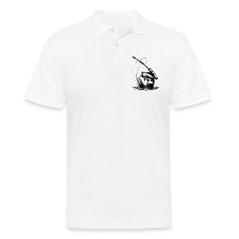 Fischen Symbol Fisch Angeln - Männer Poloshirt - Weiß - Vorne - Kai (181cm)