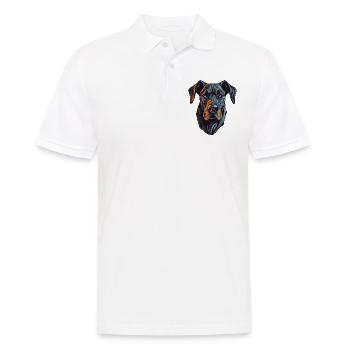 Portrait de chien dogue allemand - Polo Homme - blanc - Devant - Kai (181cm)