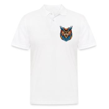 Eule Portrait - Männer Poloshirt - Weiß - Vorne - Kai (181cm)