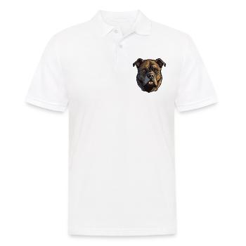 Staffordshire Bull Terrier Dog Head - Men's Polo Shirt - white - Front - Kai (181cm)