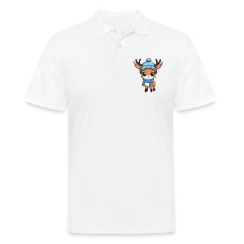 Deer Winter Comic - Men's Polo Shirt - white - Front - Kai (181cm)