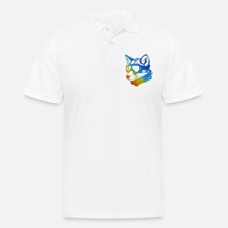 Fuchs Snowboard Ski Brille Bunt - Männer Poloshirt - Weiß