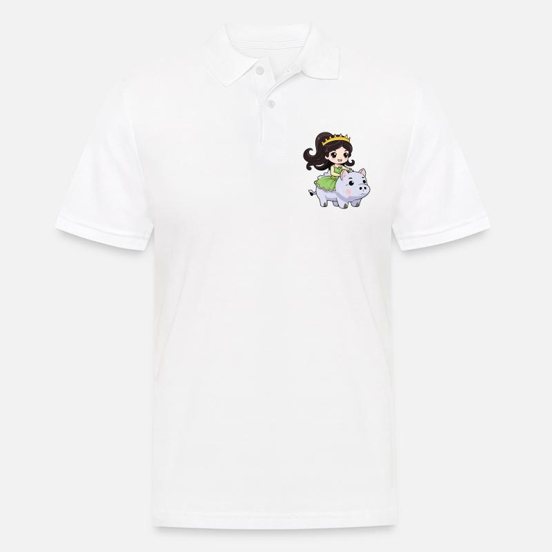 Prinzessin Schwein Comic - Männer Poloshirt - Weiß