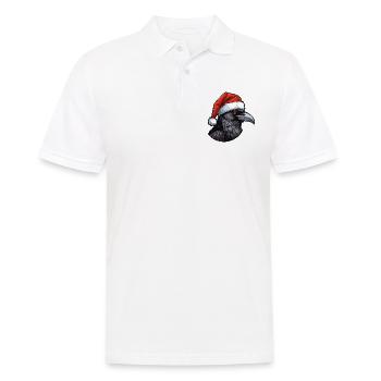 Crow Head Raven Christmas Portrait - Men's Polo Shirt - white - Front - Kai (181cm)