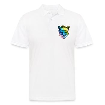 Fuchs Kopf Weihnachten Portät Bunt - Männer Poloshirt - Weiß - Vorne - Kai (181cm)