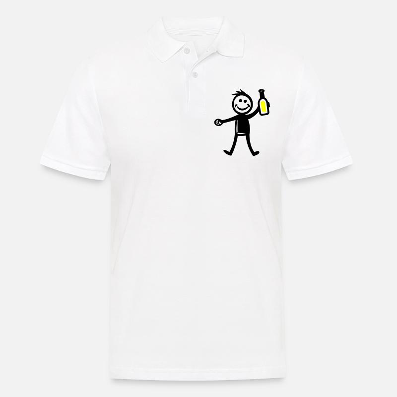 Trinken Flasche Bier - Männer Poloshirt - Weiß