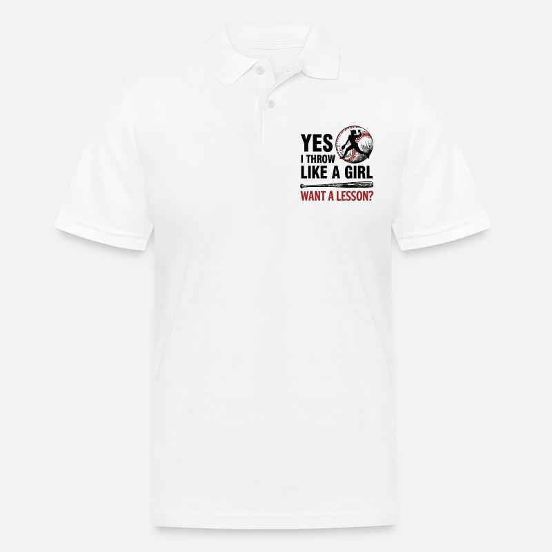Baseball Frau Pitcher Geschenk - Männer Poloshirt - Weiß