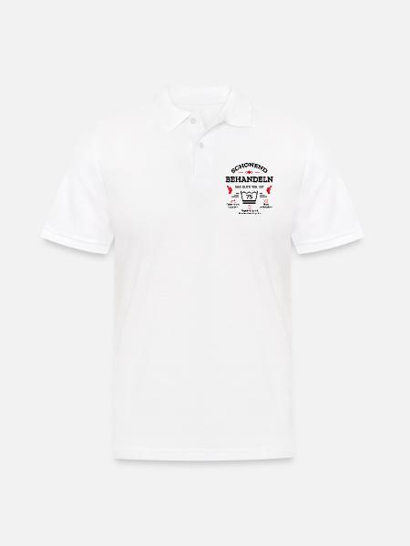 HANDLE MIT SORGFALT – 75 JAHRE PERFEKTION - Männer Poloshirt - Weiß
