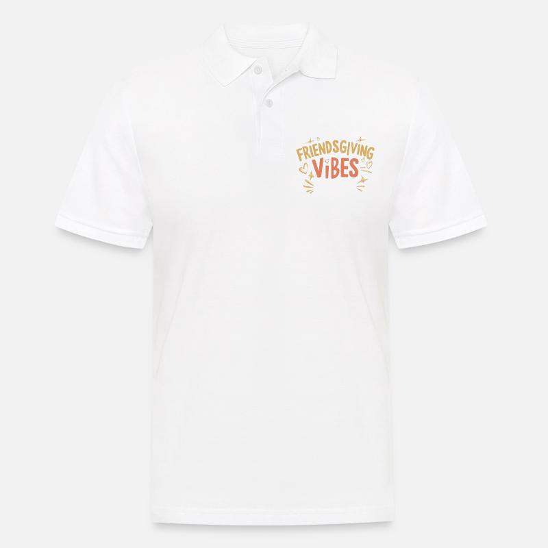 Freundschafts-erntedankfest, Dankbare Freunde - Männer Poloshirt - Weiß