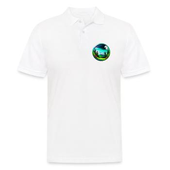 Schöne Berge Landschaft kreisrund freigestellt - Männer Poloshirt - Weiß - Vorne - Kai (181cm)