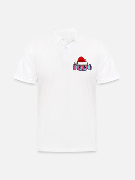 Bonbons Noël Comic Noël - Polo Homme - blanc