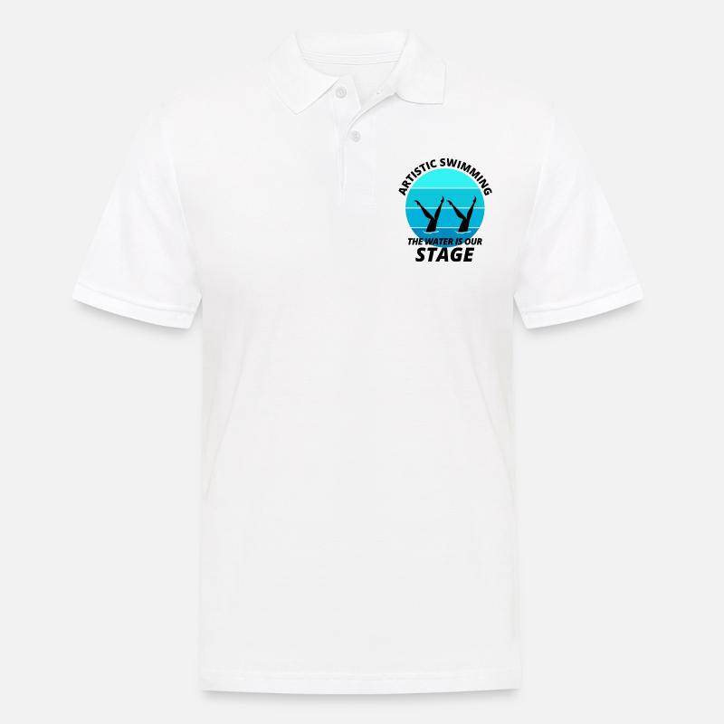 Synchro Schwimmer Synchronschwimmen - Männer Poloshirt - Weiß