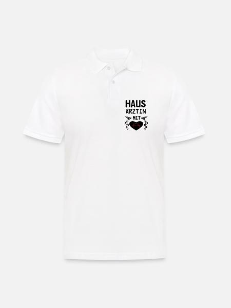 Hausärztin mit Herz Geschenk - Männer Poloshirt - Weiß