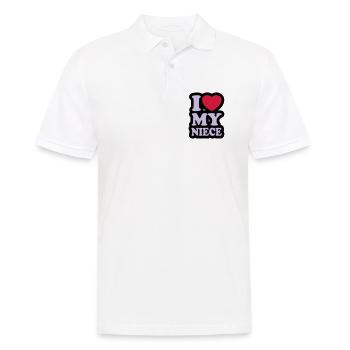I love my niece - Ich liebe meine Nichte - Männer Poloshirt - Weiß - Vorne - Kai (181cm)