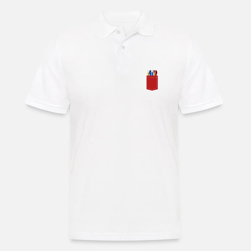Pens in a pocket - Teacher's Tee or Dr's Tee - Männer Poloshirt - Weiß