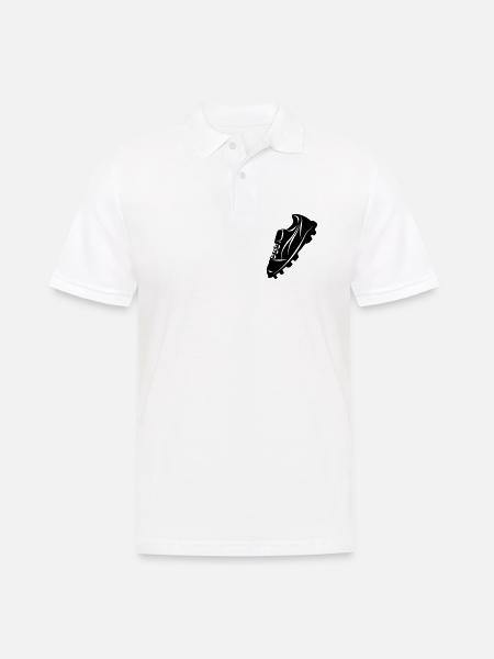 Fußballschuh transparente Schattenfigur - Männer Poloshirt - Weiß