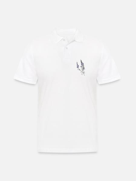 Lila Salbeiblüten - Männer Poloshirt - Weiß