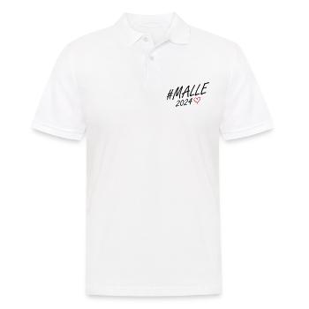 Malle 2024 Herz Reise - Männer Poloshirt - Weiß - Vorne - Kai (181cm)