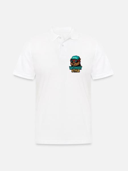 Womby Style Beaver with Sunglasses - Men's Polo Shirt - white