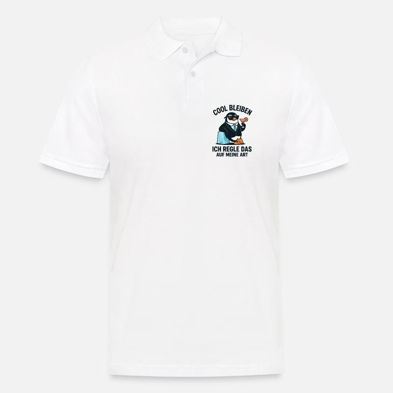 Penguin Cocktail Anzug - Männer Poloshirt - Weiß