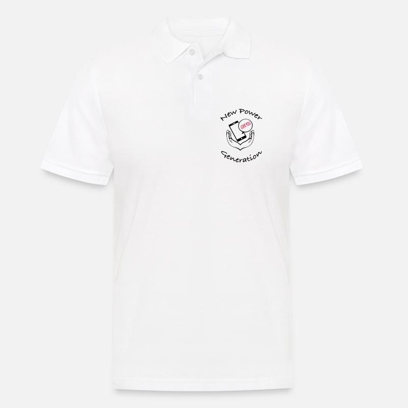 New Power Generation Love Message Design - Männer Poloshirt - Weiß
