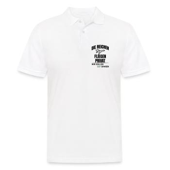 Abstraktes CO2 Klimaschutz Design - Männer Poloshirt - Weiß - Vorne - Kai (181cm)
