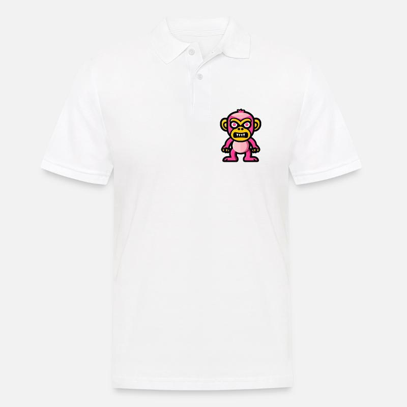 Affe Halloween Comic Lustig - Männer Poloshirt - Weiß