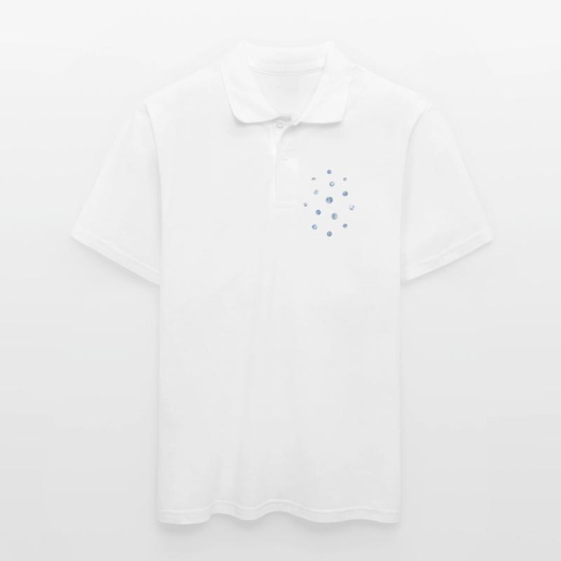 Blue Bokeh Light Points Pattern Men's Polo Shirt